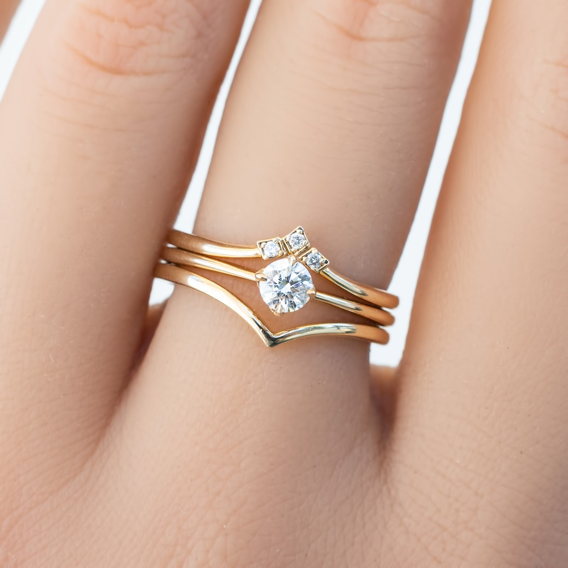 Alice Ring, 0.25ct Brilliant Cut Diamond, 14k Yellow Gold