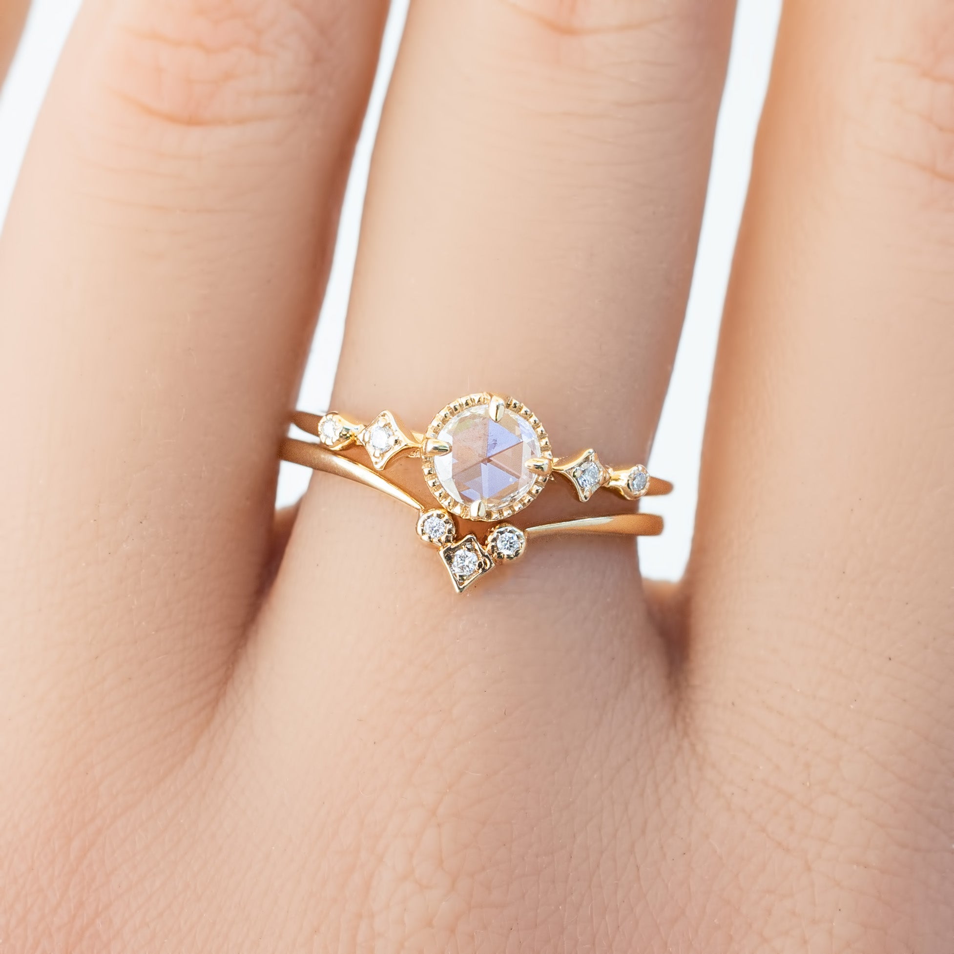 Stella Round Rose Cut Diamond Ring