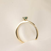 Alice Ring, 0.30ct Blue Green Montana Sapphire