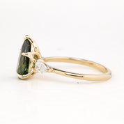 Claire Ring, 3.07ct Teal Blue Unheated Sapphire