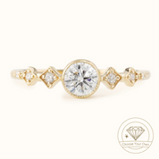 Celeste Round Bezel Set Diamond Ring