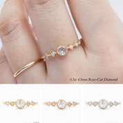 Celeste Round Bezel Set Rose Cut Diamond Ring