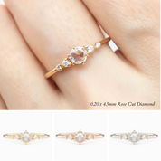 Mila Round Rose Cut Diamond Ring