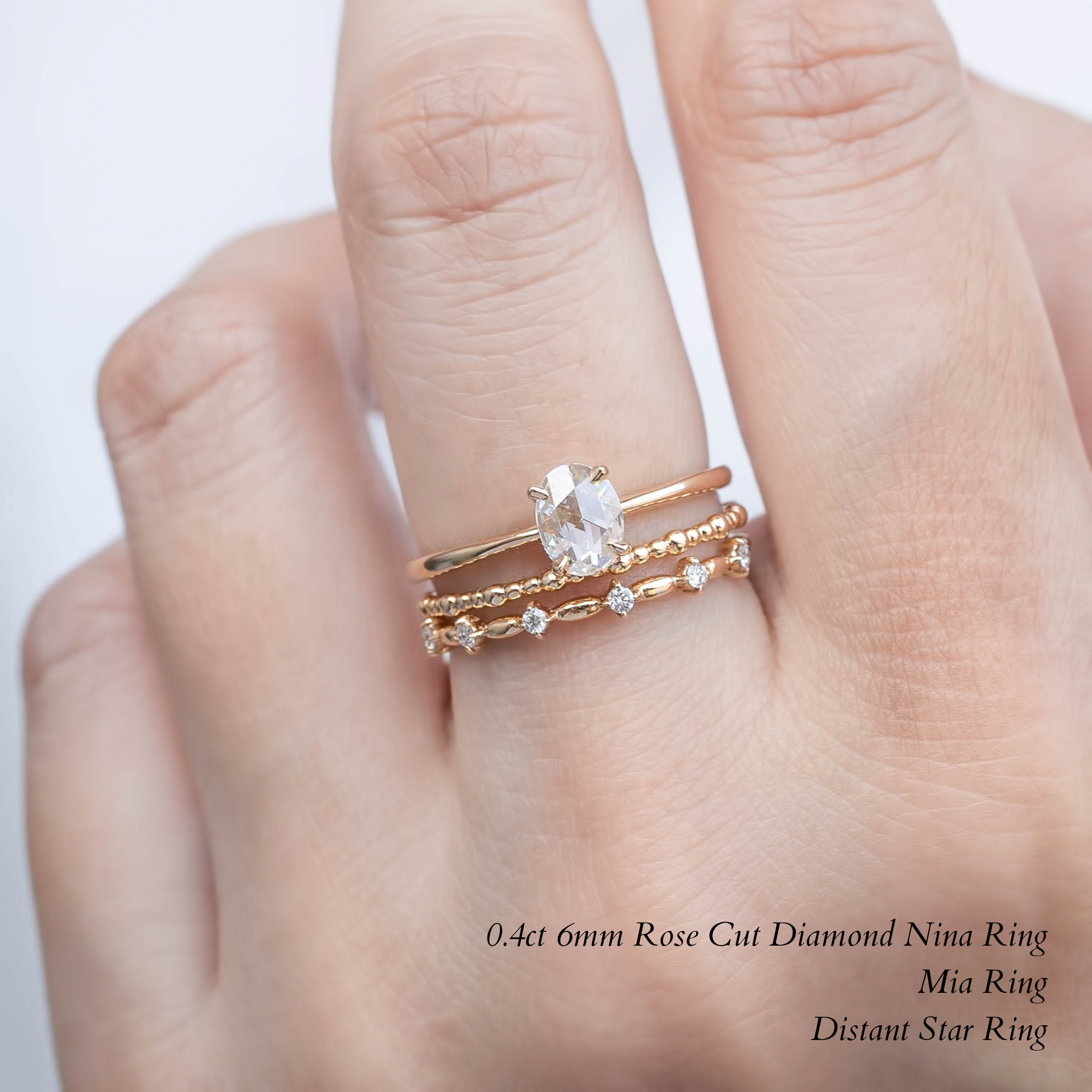 Nina Oval Rose Cut Diamond Ring
