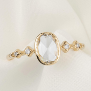 Celeste Oval Bezel Set Rose Cut Diamond Ring