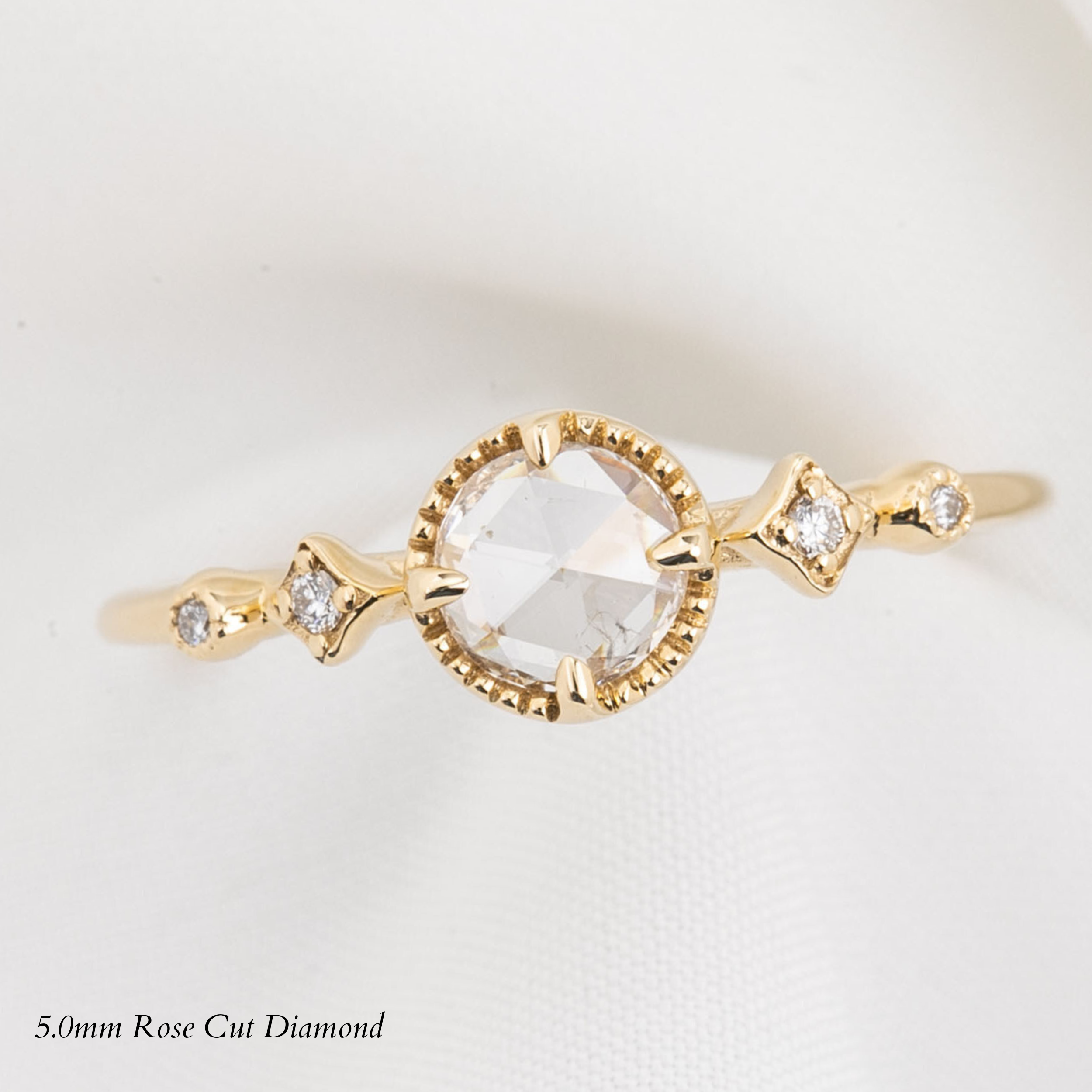 Stella Round Rose Cut Diamond Ring