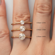 Alice Round Rose Cut Diamond Ring