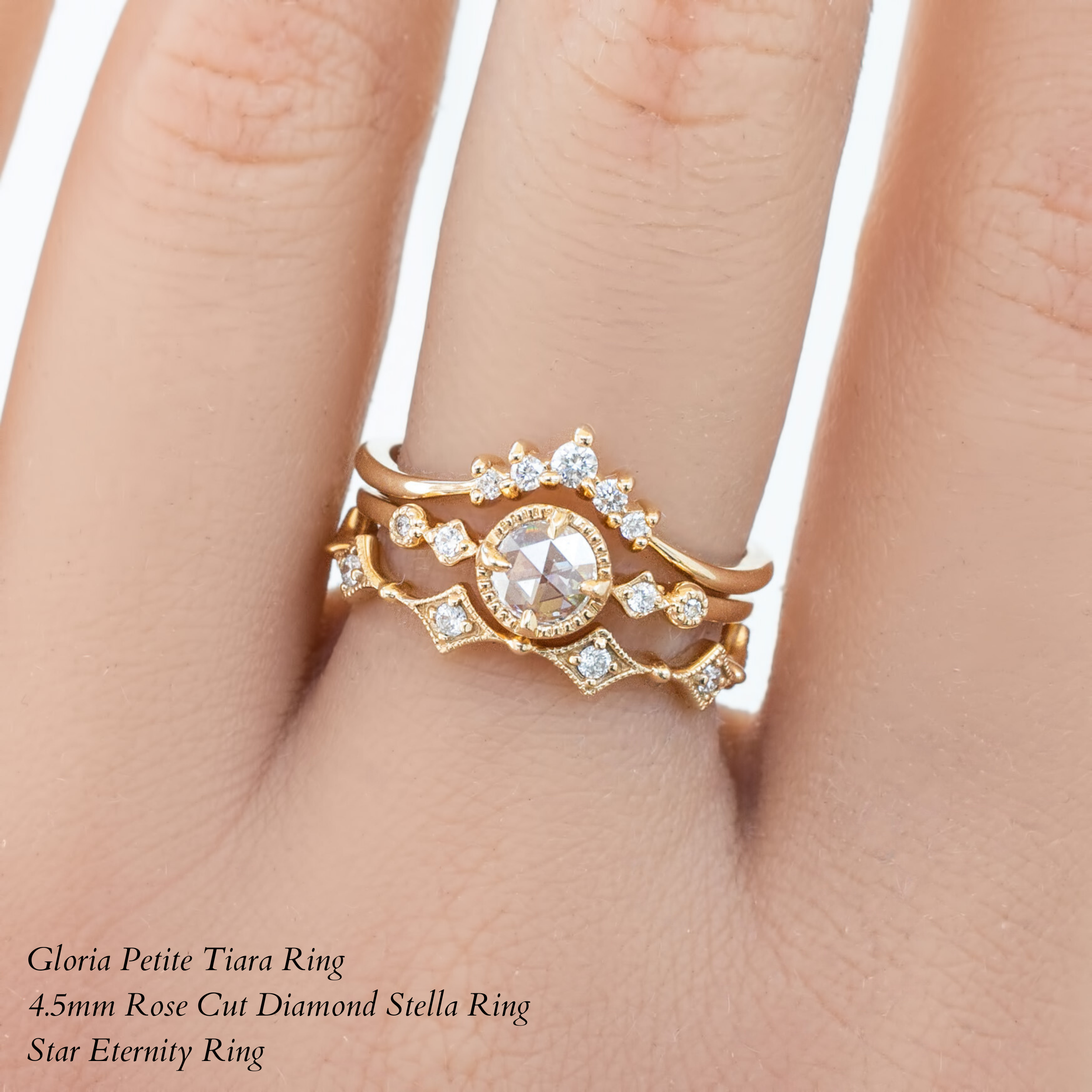 Stella Round Rose Cut Diamond Ring