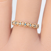 Milgrain Square Sapphire Ring