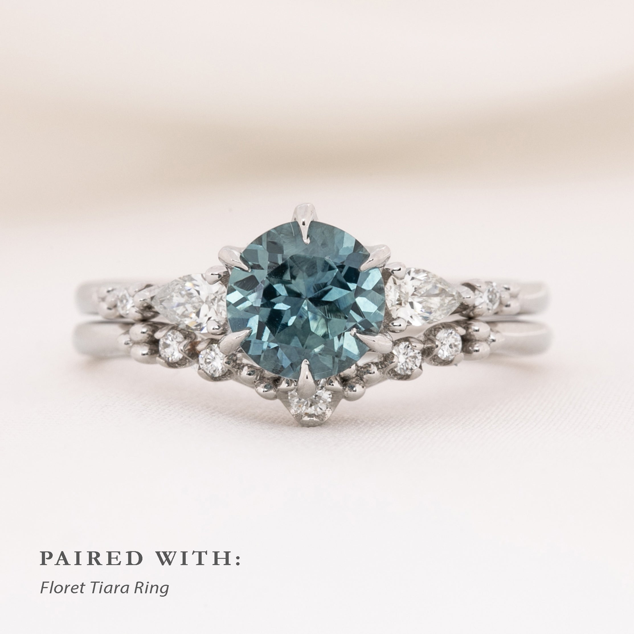 Estel Fleur Petal Ring, 1.34ct Blue Montana Sapphire