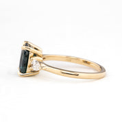 Olivia Grand Ring, 2.97ct Blue Green Montana Sapphire
