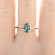 1.52ct Oval Cut Parti Blue Green Montana Sapphire SO456