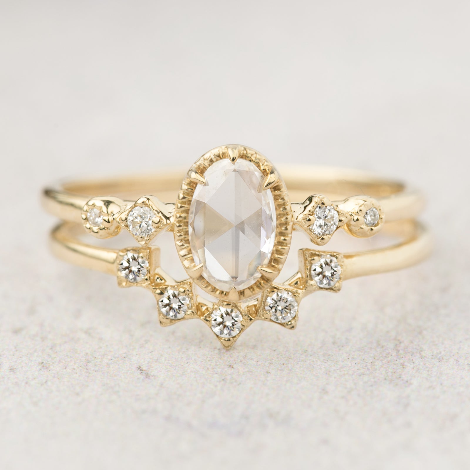 Stella Oval Rose Cut Diamond Ring