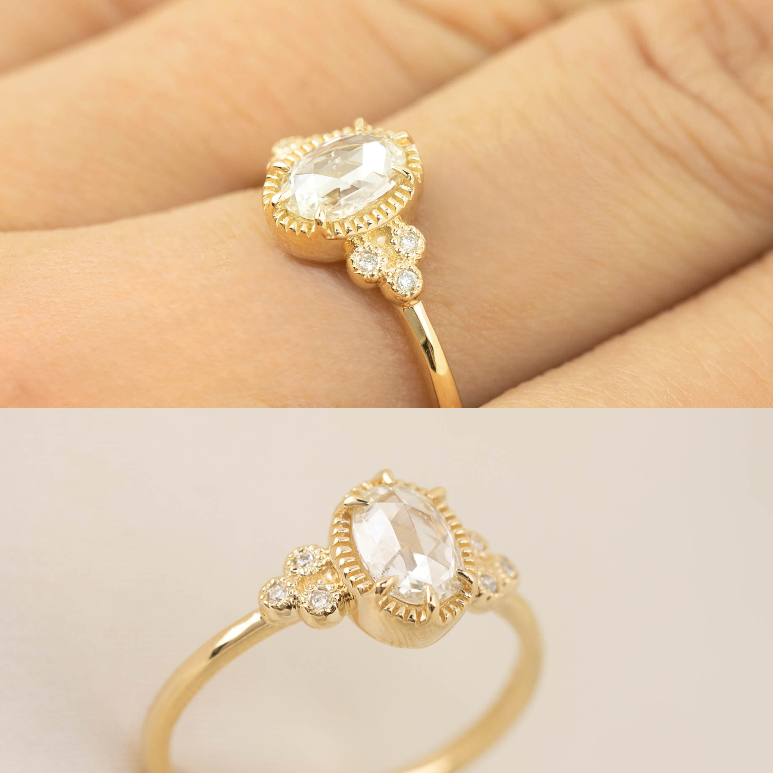 Celine Oval Rose Cut Diamond Ring