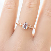 Stella Ring, 0.4ct Unheated Sapphire, oval shape gemstone