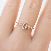 Stella Ring, 0.4ct Unheated Sapphire, oval shape gemstone