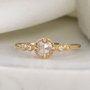 Stella Ring, 0.20ct Round Rose Cut Diamond