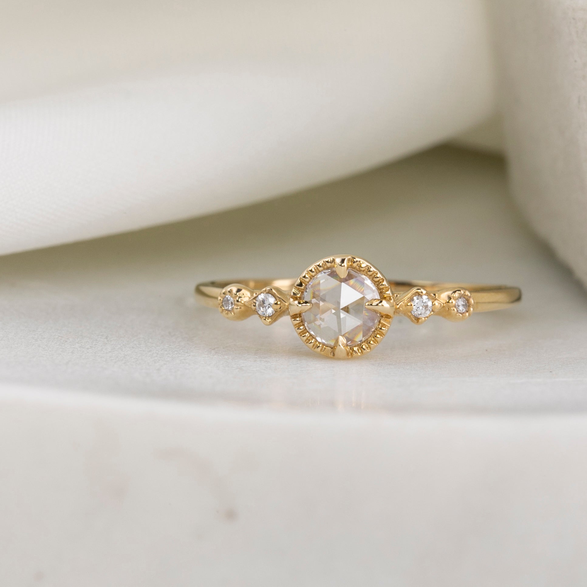 Stella Round Rose Cut Diamond Ring