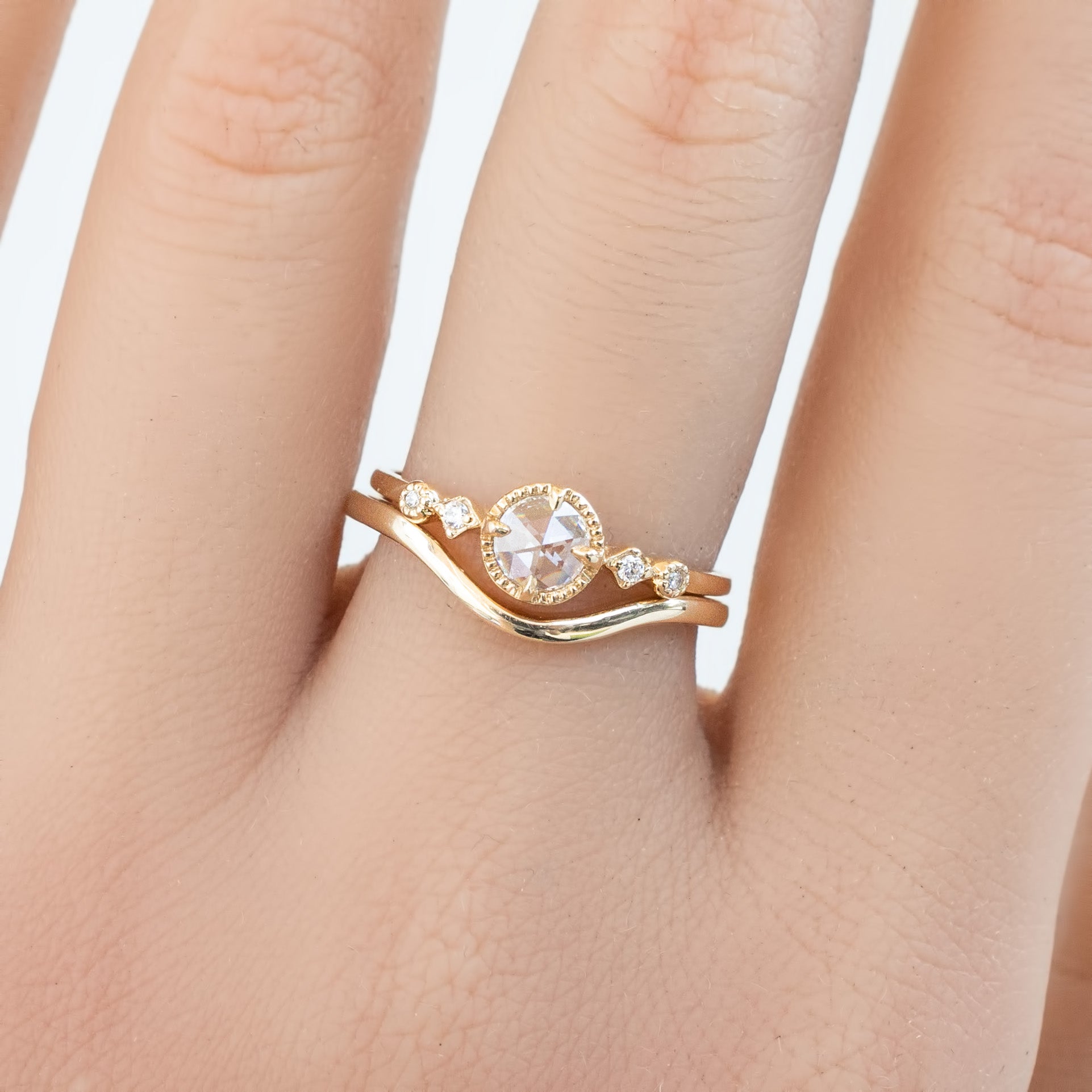 Stella Ring, 0.20ct Round Rose Cut Diamond