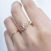 Stella Hexagon Round Rose Cut Diamond Ring