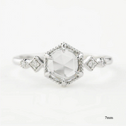 Stella Hexagon Round Rose Cut Diamond Ring