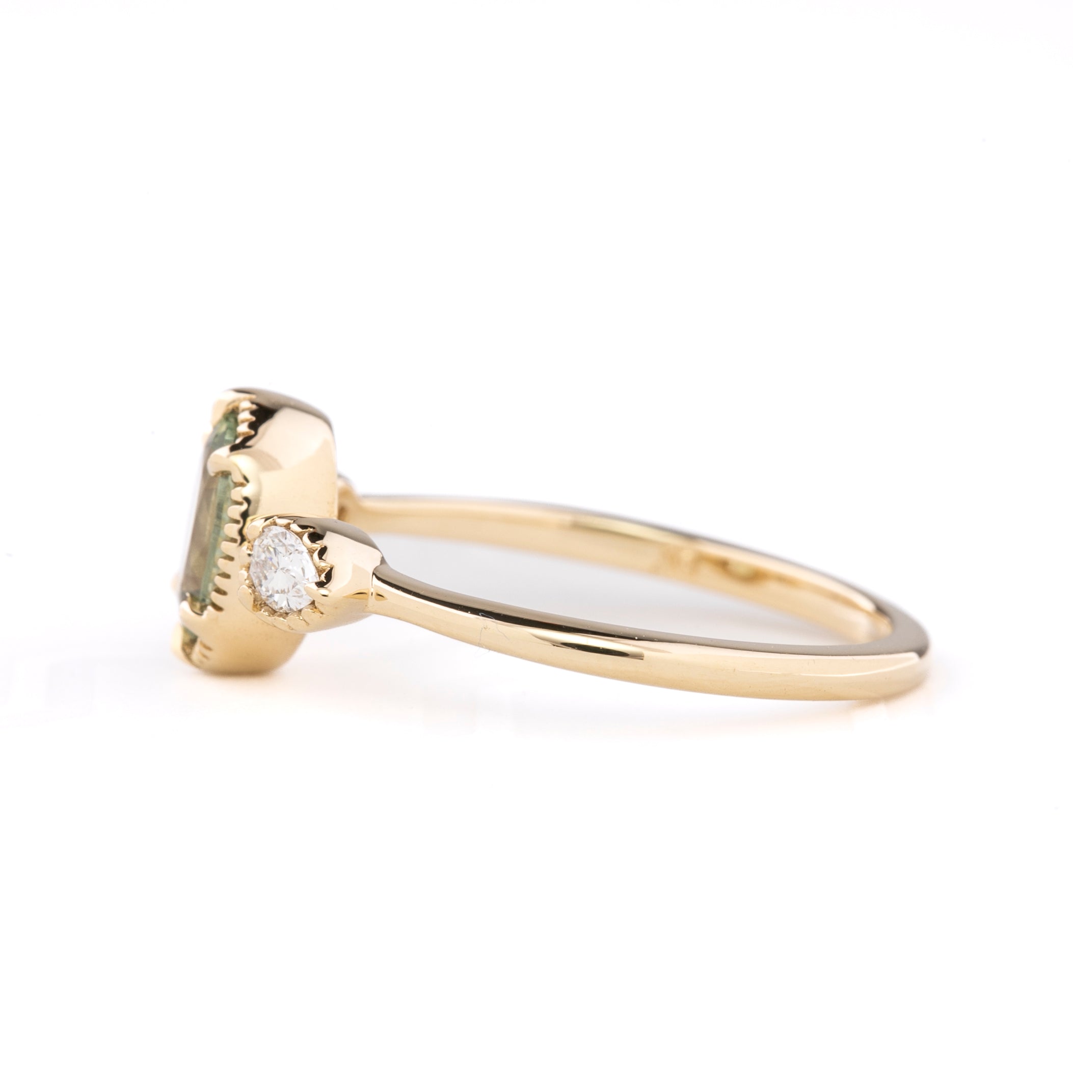 Diana Ring, 0.86ct Green Madagascar Sapphire