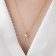 Bezel Set Charm Necklace, 0.15ct Rose-Cut Diamond (Charm Option)