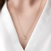 Bezel Set Charm Necklace, 0.15ct Rose-Cut Diamond (Charm Option)