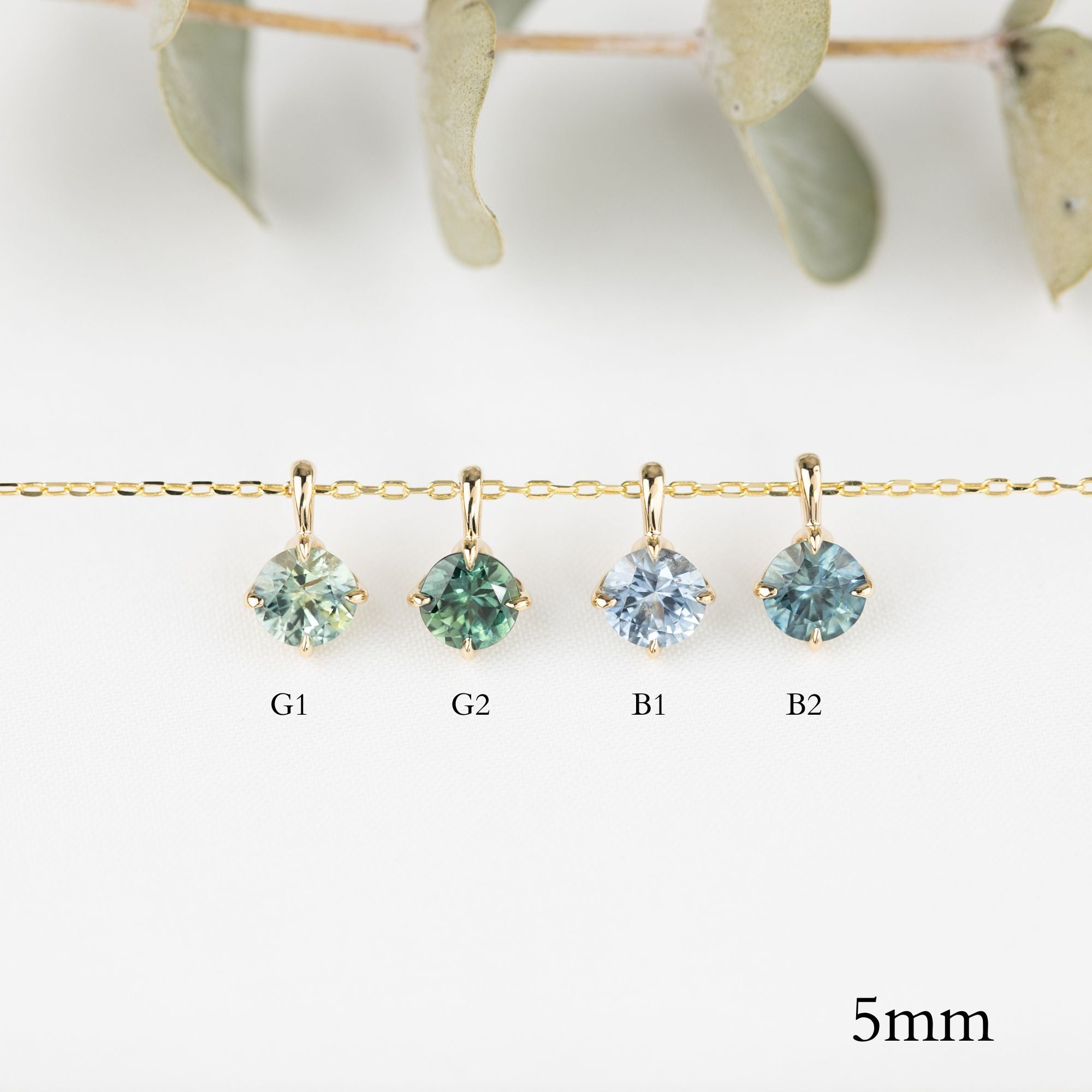 Alice Necklace, Montana Sapphire (Charm Option)