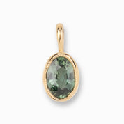 Bezel Green Sapphire Charm 6.0mm