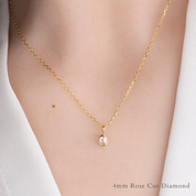 Bezel Rose-Cut Diamond Charm