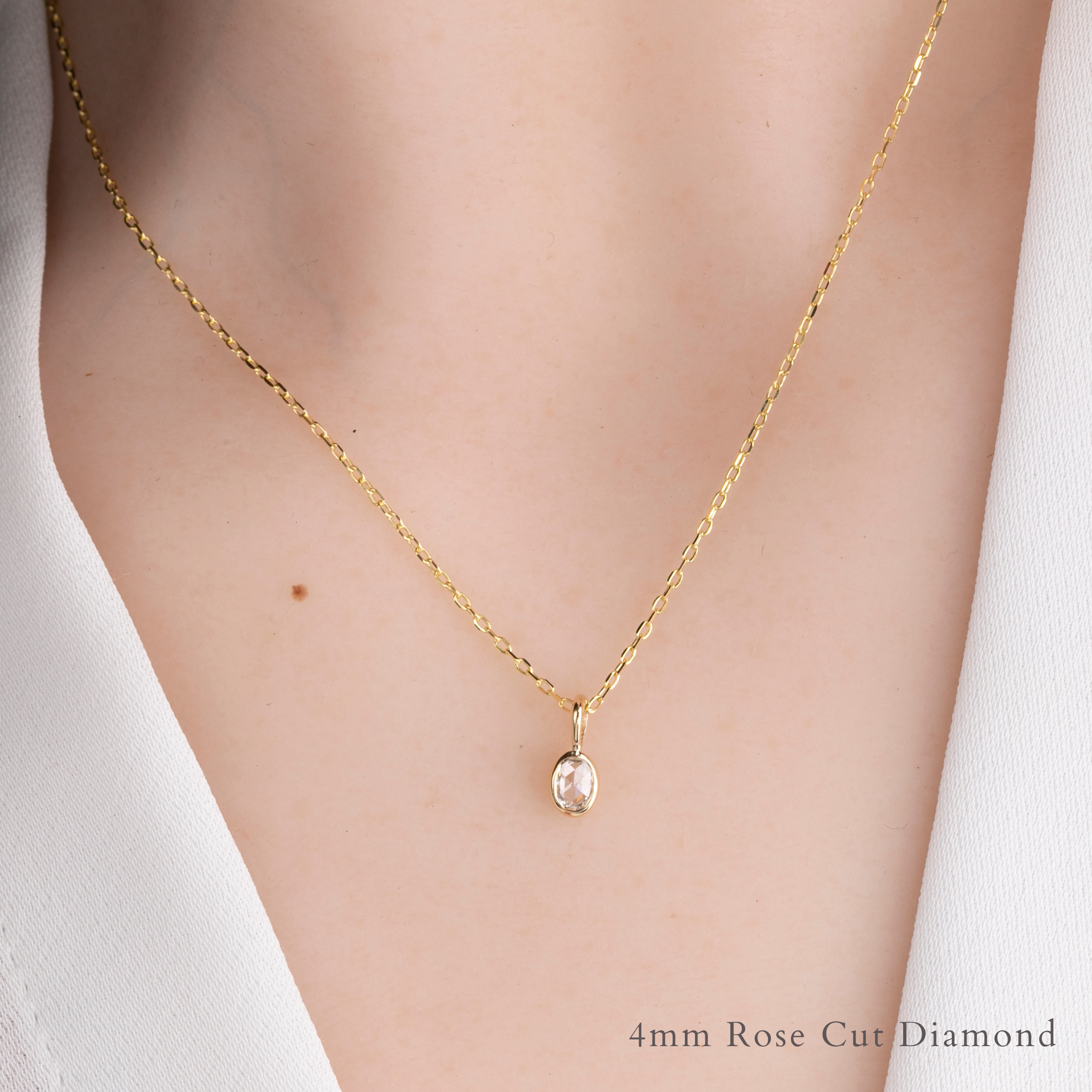 Bezel Rose-Cut Diamond Charm