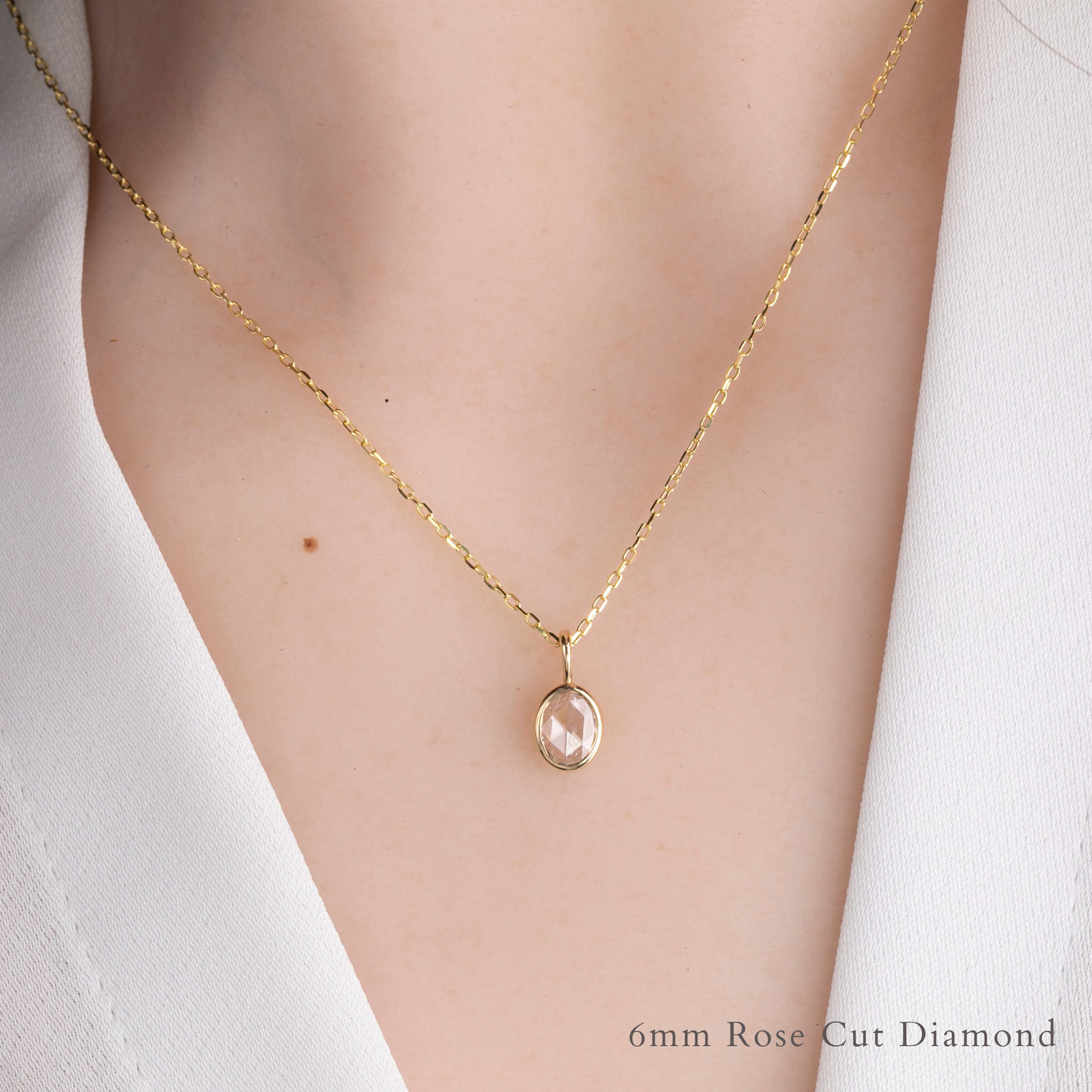 Bezel Rose-Cut Diamond Charm
