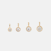 Dahlia diamond charm, different size comparison