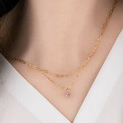 Dahlia Heart Pink Sapphire Charm