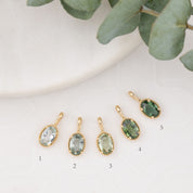 14K Gold Dahlia Oval-Cut Sapphire Charm