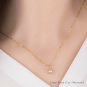 Dahlia Rose Cut Oval Diamond Charm