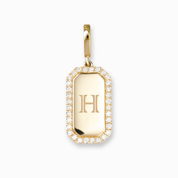 Halo Diamond Engravable Dog Tag Charm