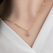 Halo Heart Pink Sapphire Charm