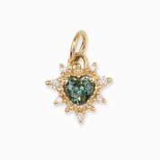 Halo Heart Montana Sapphire Charm