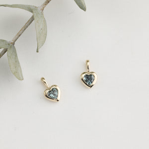 Heart Charm Green Sapphire 3.5mm