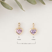 Heart Charm Pink Sapphire 4.5mm