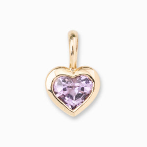 Heart Charm Pink Sapphire 4.5mm