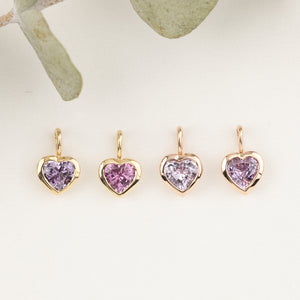 Heart Charm Pink Sapphire 5mm