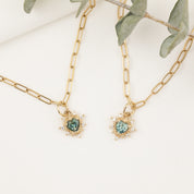 Halo Heart Montana Sapphire Charm