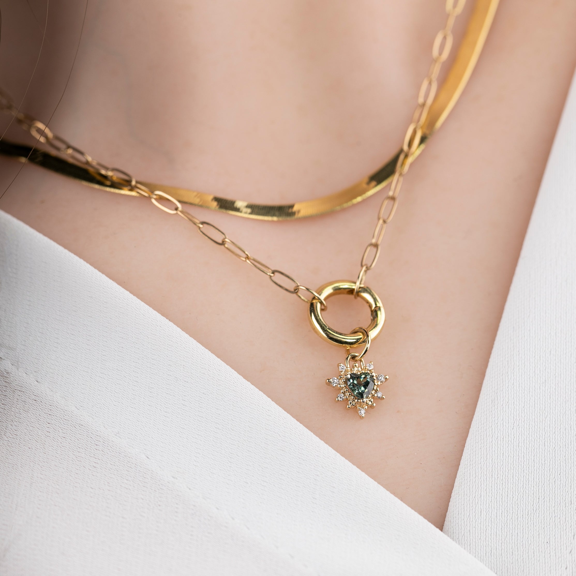 Charm Holder Necklace with Hinged Circle Bail