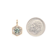Lila Necklace, Light Green Montana Sapphire (Charm Option)
