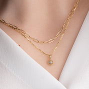 Birthstone Milgrain Hexagon Necklace