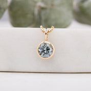 Patia Necklace, Montana Sapphire (Charm Option)