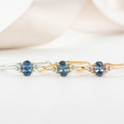 Teresa Ring, 0.60ct Montana Sapphire, oval shape gemstone